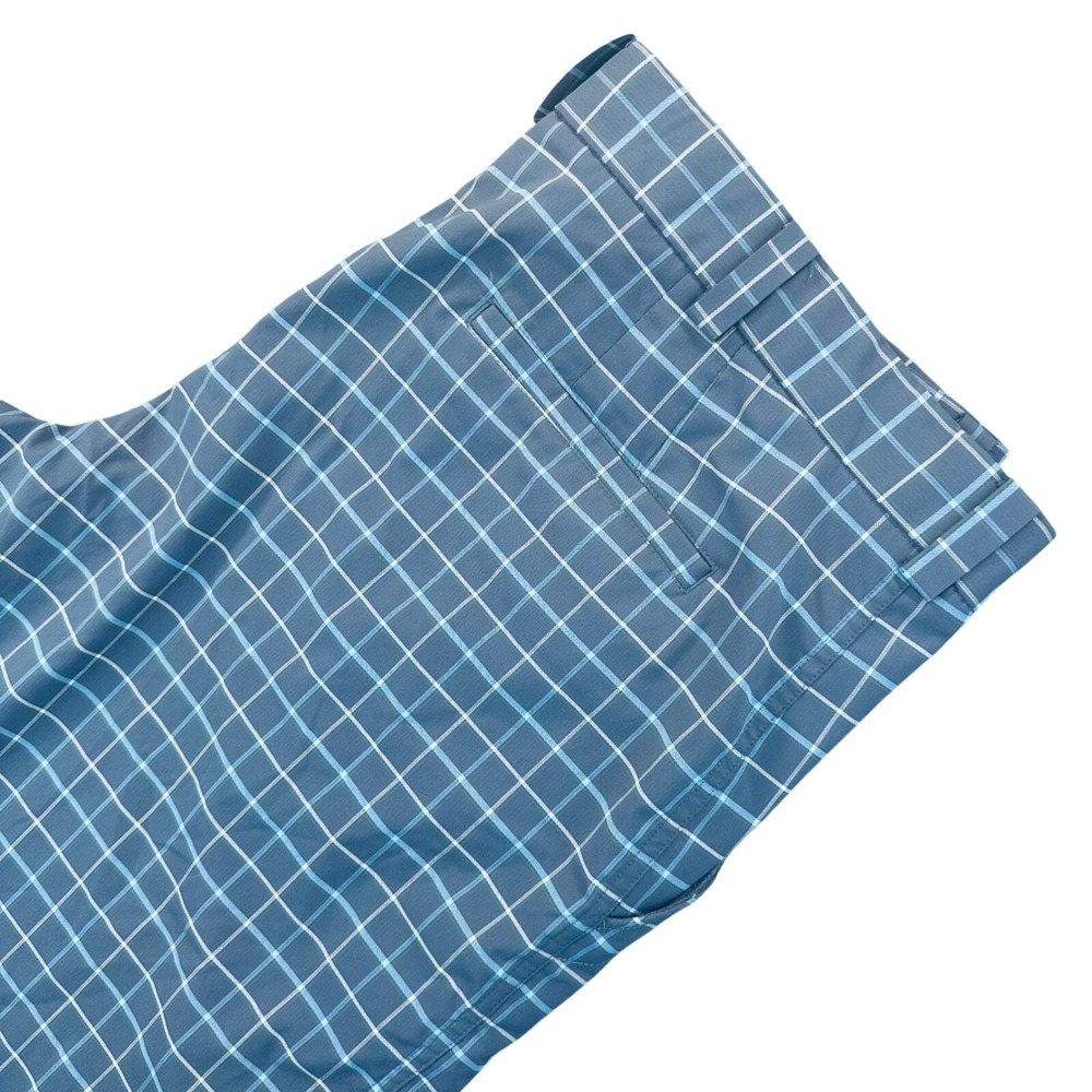 Nike Golf Men's 36 Blue Plaid Flat Front Performance Stretch Shorts 381268-021
